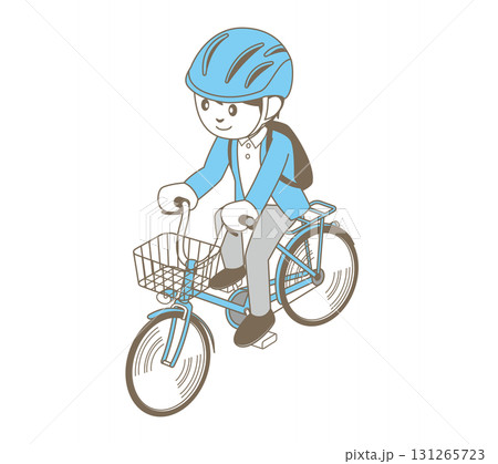 男性自転車ヘルメット02 131265723