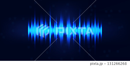 wave light blue effect ot the equaalizer on dark blue background. 131266268