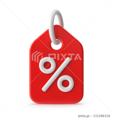 Red discount tag with percentage symbol Red discount tag with percentage symbol 131266310