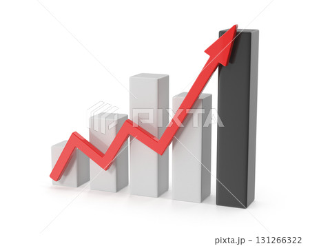 Financial growth chart rising - business and economic progress 131266322