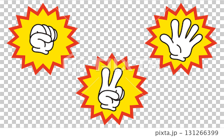 Impactful rock-paper-scissors illustration set 131266399