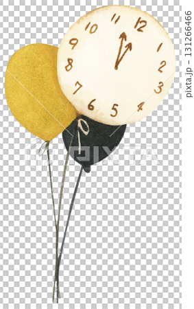 New Year Balloon Watercolor Countdown Black Gold Festive Holiday Decoration Illustration New Year Balloon Watercolor Countdown Black Gold Festive Holiday Decoration Illustration 131266466