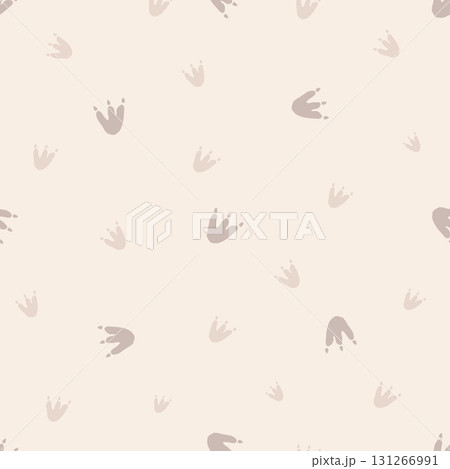 Dinosaur Footprints Seamless Pattern. Cute Dino Tracks Background Dinosaur Footprints Seamless Pattern. Cute Dino Tracks Background 131266991