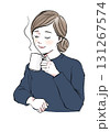 イラスト素材:暖かい飲み物を飲む・女性・コーヒー・リラックス イラスト素材:暖かい飲み物を飲む・女性・コーヒー・リラックス 131267574