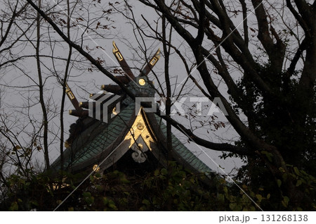秋田県護国神社光輝く本殿屋根の破風 秋田県護国神社光輝く本殿屋根の破風 131268138