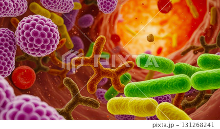 乳酸菌とビフィズス菌と酪酸菌が体内で働く 131268241