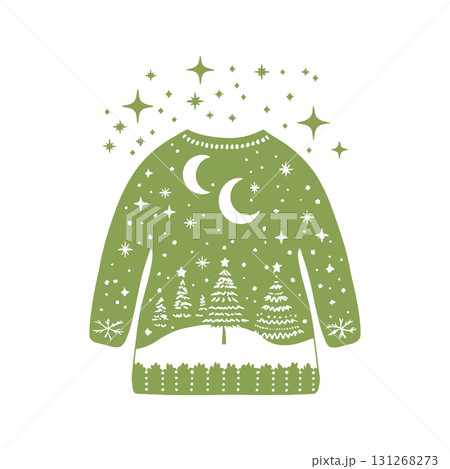 Ugly Christmas Sweater Vector Icon. Festive Holiday Jumper with a Winter Pattern Vector. 131268273