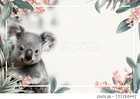 花と可愛いコアラ 131268442