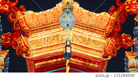 Beijing, China. Palace Lantern Reunion. On Chinese Lantern Festival, People Will Hang Red Lantern, Which Symbolizes Family Reunion. Zigong Lantern Festival In Beijing. Festival In Beijing Garden Expo 131268500