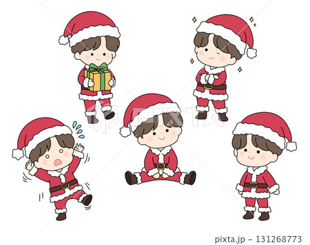 サンタのコスチュームを着た可愛い男の子のセット 131268773