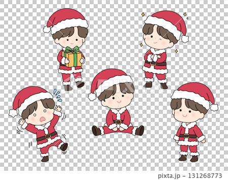 サンタのコスチュームを着た可愛い男の子のセット 131268773