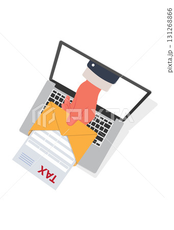 Online tax payment vector illustration concept. Filling tax form Online tax payment vector illustration concept. Filling tax form 131268866