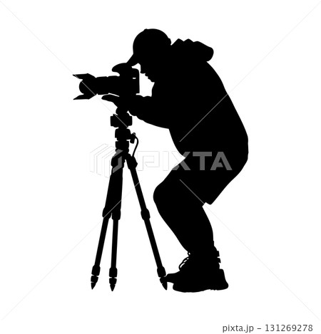 Photographer Silhouette Vector Set. Travel and Nature Photography Vector Collection. Photographer Silhouette Vector Set. Travel and Nature Photography Vector Collection. 131269278