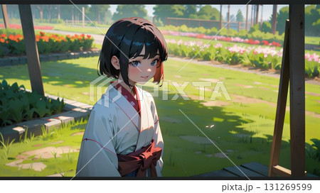 巫女姿の女の子 131269599