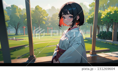 巫女姿の女の子 131269604