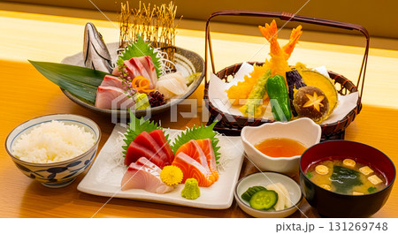 おいしいお刺身の盛り合わせ 131269748