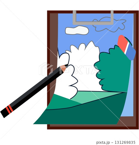 Art hand sketch paint isolated vector illustration 131269835
