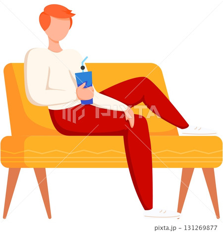 Man with drink glass vector icon on white Man with drink glass vector icon on white 131269877
