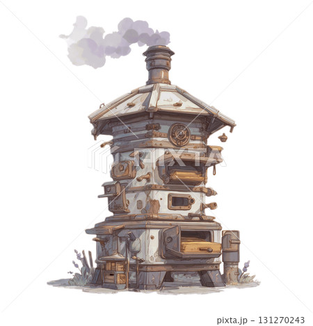 Watercolor Beekeeper Smoker Clipart in Pastel Tones on Transparent Background 131270243