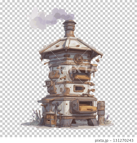 Watercolor Beekeeper Smoker Clipart in Pastel Tones on Transparent Background 131270243