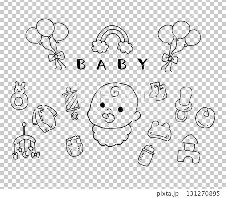 Baby goods set, handwritten 131270895