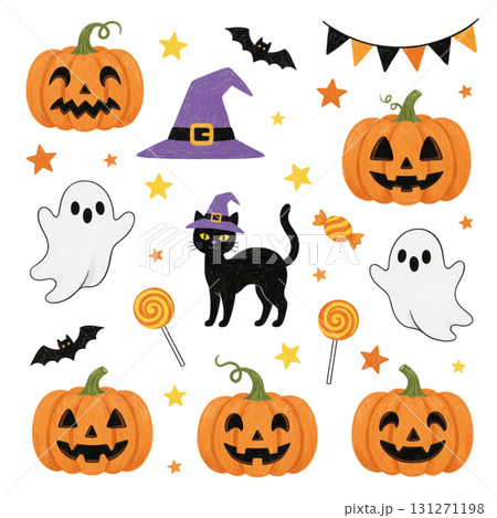 かわいいハロウィンのフレーム　背景 131271198