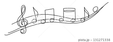 Musical Note Continuous One Line Drawing Vector. Minimalist Melody and Song Vector Symbol. Musical Note Continuous One Line Drawing Vector. Minimalist Melody and Song Vector Symbol. 131271338