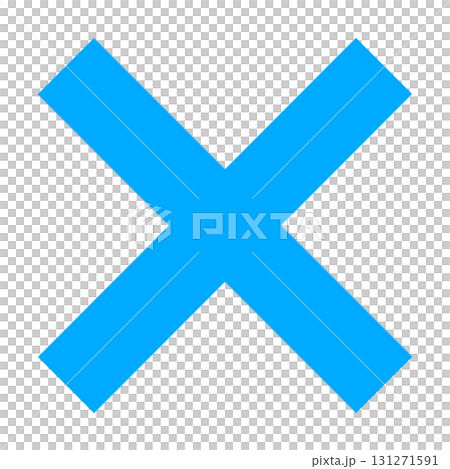 Stylish background transparent illustration material of blue cross mark symbol icon 131271591