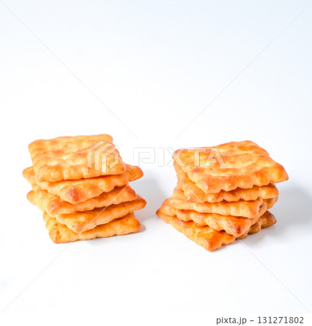 Square biscuits coconut over a white background. Square biscuits coconut over a white background. 131271802