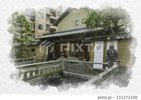 水彩画風　長町　前田土佐守家資料館　石川県金沢市 131272100