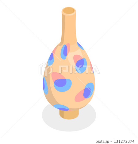 3D Isometric Flat Vector Illustration of Pottery, Elegant Ceramic Vases For Decoration. Item 4 131272374