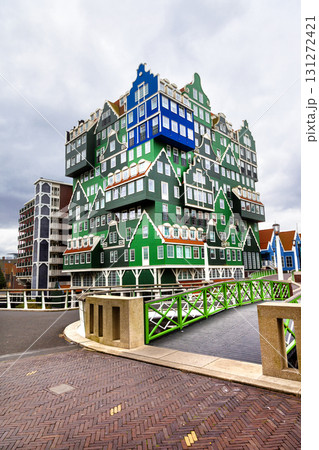 unique architecture in traditional style in Zaandam, Holand unique architecture in traditional style in Zaandam, Holand 131272421