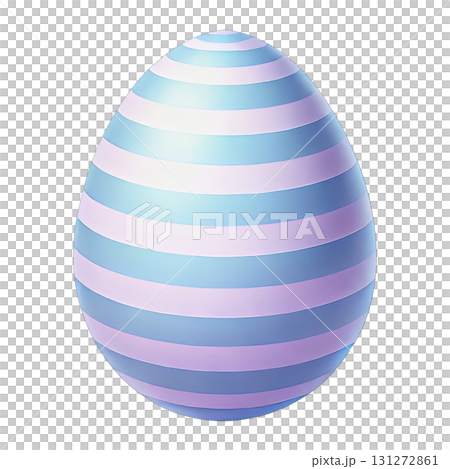Decorative pastel egg with stripes, perfect for festive celebrations and creative design. 131272861
