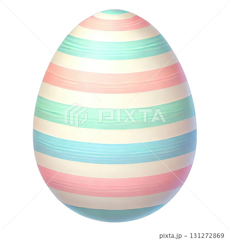 A colorful, striped Easter egg design, perfect for spring celebrations and decorations. 131272869