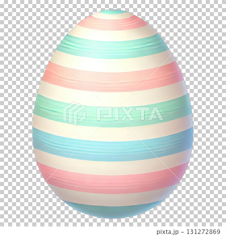A colorful, striped Easter egg design, perfect for spring celebrations and decorations. 131272869