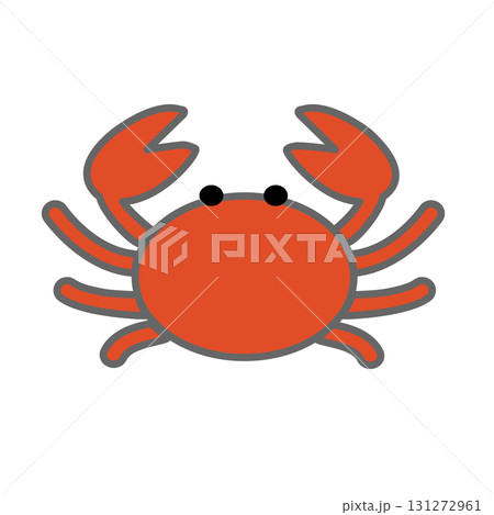 シンプルなカニのイラスト かわいい,ポップ,イラスト,生き物,素材,海, シンプルなカニのイラスト かわいい,ポップ,イラスト,生き物,素材,海, 131272961