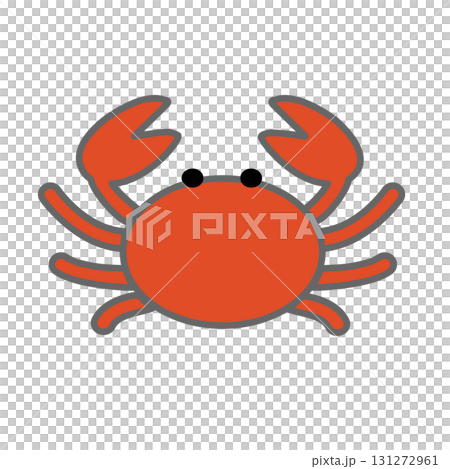 シンプルなカニのイラスト かわいい,ポップ,イラスト,生き物,素材,海, シンプルなカニのイラスト かわいい,ポップ,イラスト,生き物,素材,海, 131272961