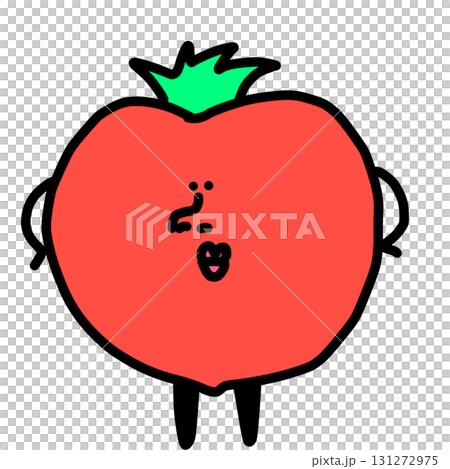 可愛的番茄插畫 131272975