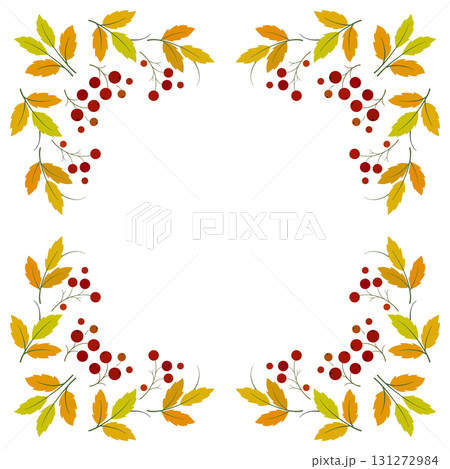 Autumn floral frame of rowan with space for text Autumn floral frame of rowan with space for text 131272984