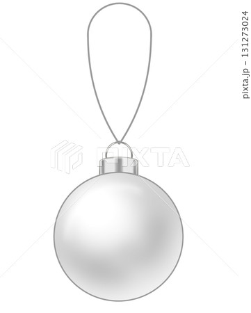 ヒモのついた銀色のクリスマスボールオーナメント ヒモのついた銀色のクリスマスボールオーナメント 131273024