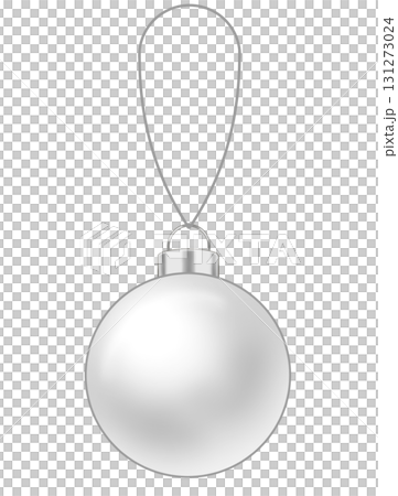 ヒモのついた銀色のクリスマスボールオーナメント ヒモのついた銀色のクリスマスボールオーナメント 131273024