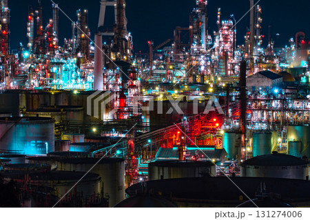 ENEOS和歌山製油所の工場夜景 ENEOS和歌山製油所の工場夜景 131274006