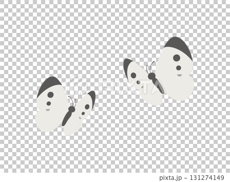 兩隻飛舞的菜粉蝶的簡單插圖 131274149