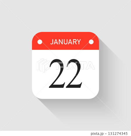 Vector icon page day calendar - 22 January month 131274345