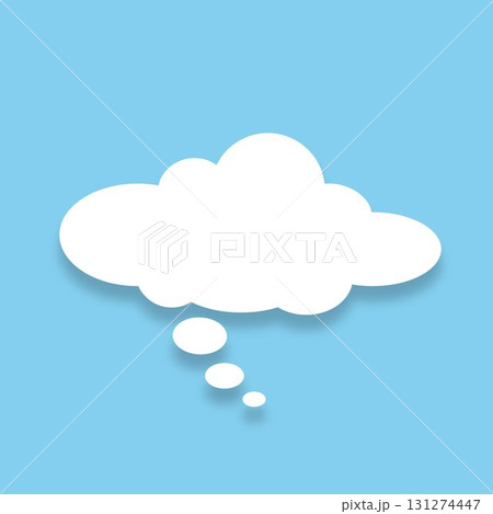 A speech bubble on a blue background. A chat window for commenting on messages and comics. A speech bubble on a blue background. A chat window for commenting on messages and comics. 131274447