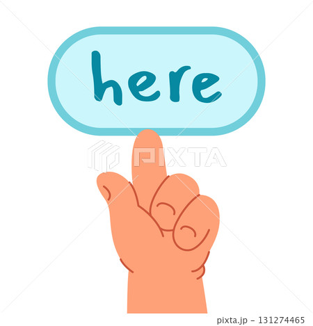 Hand of child index pointing up gesture. Vector illustration Hand of child index pointing up gesture. Vector illustration 131274465