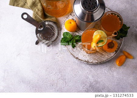 Fresh summer apricot healthy drink 131274533