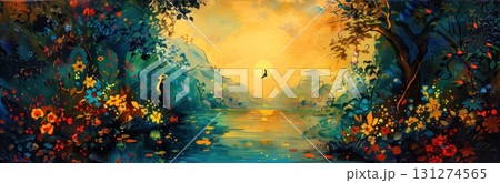 Download this enchanting landscape painting 131274565