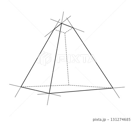 Geometric Pyramid with Intersecting Lines. Vector 131274685