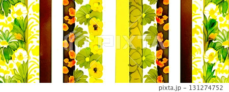 背景素材 水彩画風イラスト 花柄 カラフルな花のパターン 黄色 背景素材 水彩画風イラスト 花柄 カラフルな花のパターン 黄色 131274752